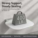 Wall Mounted Folding Shower Seat, 400lb Fold Down Bench