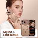 for iPhone 17 Pro Case for Women Girls,Compatible with MagSafe,Camera Control,Full Camera Protection, Cute Wave Magnetic Phone Case for iPhone 17 Pro,Brown