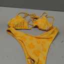 MakeMeChic Women's Polka Dots Triangle Thong Bikini Sets Floral Cute Bathing Suit Swimsuits Medium