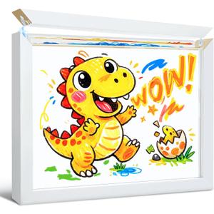 Kids Art Frame Changeable 8.5x11, Magnetic Lift-Top Design, Artwork Display & Storage Holds 150 Drawings, Wall or Tabletop Display for Kids Drawings and School Projects