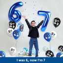 6 7 Birthday Decorations, 32pcs Six Seven Party Supplies Balloons for I Was 6 Now I'm 7 Birthday Decorations Boys