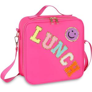 Lunch Box for Women, Reusable Insulated Lunch Box Floral Tote Bags Corduroy Totes for Women Office Work Travel Picnic (Corduroy Blue Flowers)