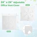 (1 Pack)-24" x 24" Adjustable Office Vent Cover - Durable,For Flat Office Ceiling Vents Ceiling Air Deflector for Conditioner or Heat Air Deflector Magnetic Size approximately: 24.75X24.75IN