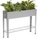 Raised Garden Bed, Garden Raised Planter Box with Legs, Galvanized Garden Planter for Herbs and Vegetables (40" Grey)