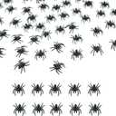 50 PCS Mini Plastic Spiders Small Fake Spiders Scary Realistic Spiders for Halloween Prank Props Decorations
