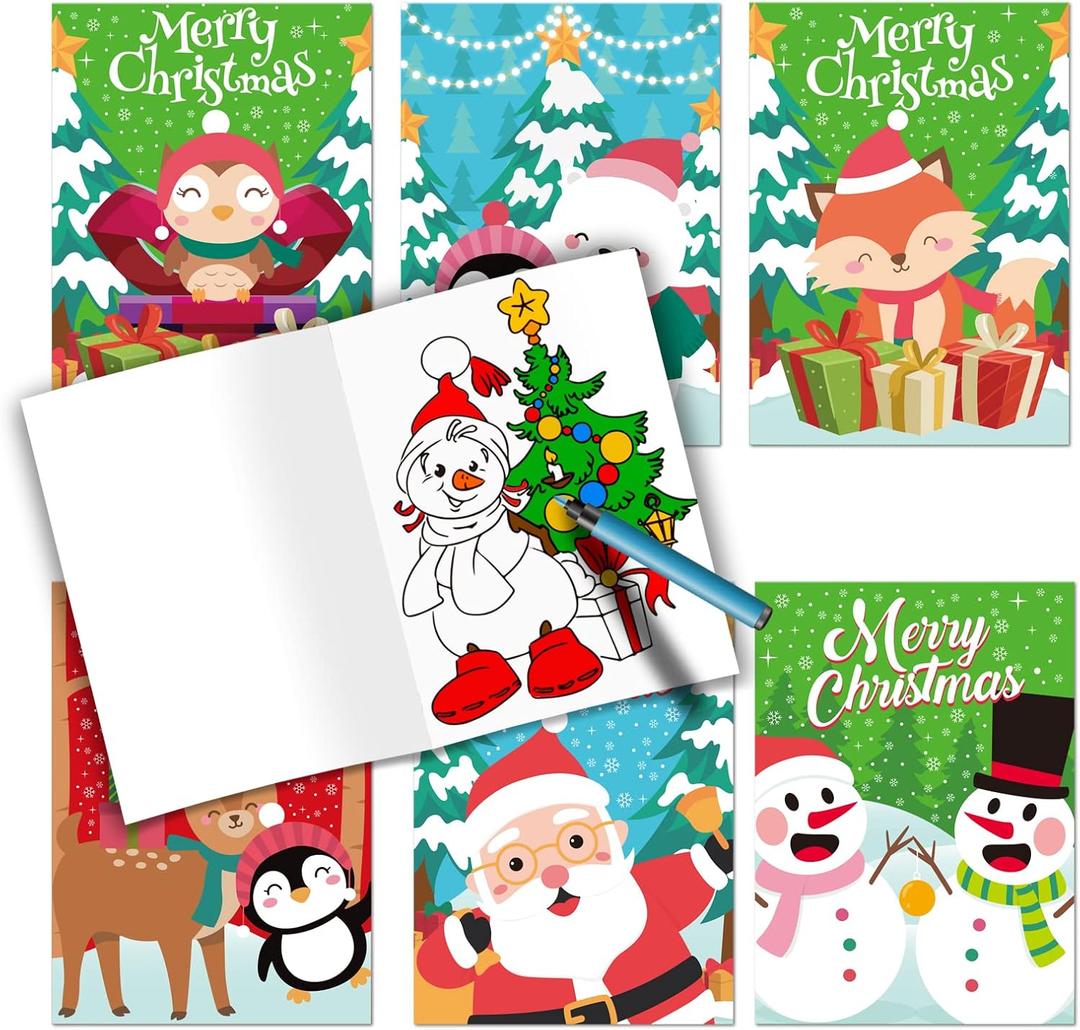 CCINEE 36pcs Christmas Coloring Books, 5" x 7" Mini Booklets Crafts Party Favors Fun Holiday Presents Classroom Christmas Games Prizes Art Gift Xmas Party Bag Fillers