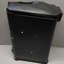 Home Zone Living 4 Gallon Slim Kitchen Trash Can with Soft Close Lid and Step Pedal, Matte Black Stainless Steel Wastebasket with Removable Bucket
