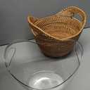 meekoo 1 Pack 6.2 L Handmade Rattan Wicker Champagne Ice Bucket with Removable Acrylic Liner Rattan Wicker Wine Beer Soda Bucket Outdoor Party Ice Tub Coastal Cooler Basket for Beach Coastal Decor