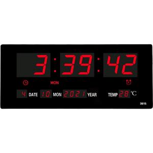 14.1 Inch Red Digital Wall Clock, Date/Day/Temperature Display, Energy Saving LEDs, Foldable Stand 14.1 Inch Red Digital Wall Clock, Date/Day/Temperature Display, Energy Saving LEDs, Foldable Stand