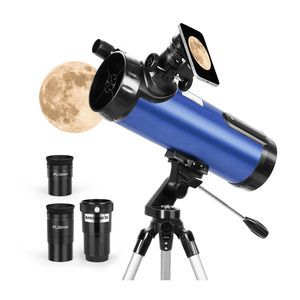 TELMU Reflector Telescope 114mm Aperture 500mm AZ, Adjustable(29.9-46.6in)