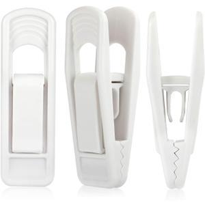Tinfol 40pc Plastic Hanger Clips - Strong Pinch Grip Clips, White Pant Skirt Clip, Multi-Purpose Finger Clip for Slim-line Clothes Hangers