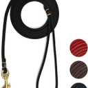Guiding Star Leather Dog Leash 6 ft x 1/4 inch,Thin and Lightweight Leather Leashes for Small Dogs,Leather Cat Leashes for Small Cats,Soft Genuine Leather Dog Training Leashes for Petite Dogs Black