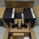 6 Pack Black Door Knobs with Square Rosette,Pismo Door Knob with Lock,Privacy Door Handles Interior for Bath & Bed