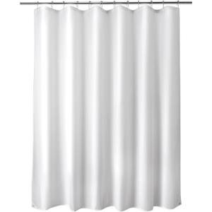 Titanker Fabric Shower Curtain Liner Washable, 72 x 65 Inches, White Shower Liner Fabric with 2 Magnets, Bathroom Polyester Shower Liner Waterproof Soft Lightweight, White