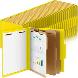 Skyygemm 72 Pcs Classification Folder Letter Size, 3 Divider File,Yellow
Pressboard Personnel File Folders with Fastener, Expanding Organizer Bulk for Medical, Legal, School Teacher, Office Employee