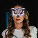 Halloween Owl Mask Half Face Jungle Animal Mask Owl Cosplay Accessories for Carnival Masquerade Party Decoration (Brown)