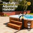 Two-Way Hot Tub Handrail, 44"-57.3" Adjustable Height SPA Hand Rail w/360 Swivel Option, Hot Tub Railing to Get in and Out, 600LBS SPA Side Handrail Ground-Mount for Indoor&Outdoor