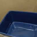 IRIS USA Cat Litter Box, Litter Box Enclosure with Scoop and Front Door Flap, Covered Kitty Litter Box for Privacy, Portable, Easy to Clean, Navy