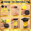 FoldTier 38 Pcs 2026 Graduation Table Centerpieces Set, DIY Grad Party Decorations with Mason Jar Style Vases, Felt Caps, Artificial Flowers, Eucalyptus Sprigs, Class of 2026 Table Decor Gifts(Yellow)