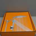 10 Inch Rain Shower Head with Handheld Spray Stainless Steel, High Pressure Square Rainfall Showerhead Combo with 6 Handheld Sprayer, Detachable Shower Heads Waterfall Shower for Bathtub (Silver)