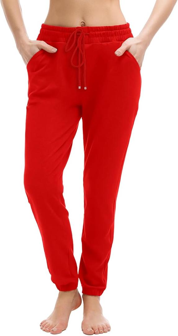 Walifrey Medium Womens Joggers with Pockets, Drawstring Sweatpants Women for Lounging Jogging Workout and Gym