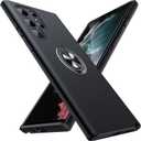 JAME for Samsung Galaxy S22 Ultra Case, Slim Soft Bumper Protective Case for Samsung S22 Ultra Cover, with Invisible Ring Holder Kickstand for Galaxy S22 Ultra Case, Black