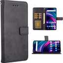 ELISORLI Compatible with BLU G91 Max Wallet Case Leather Wrist Strap Lanyard Flip Cover Card Holder Stand Full Body Phone Cases for Blue G 91 G91Max 6.8 2022 Cell Accessories Women Men Black