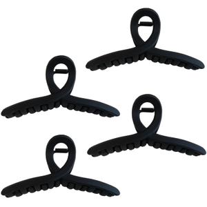 4.3 Inch Hair Claw Clips Large 4 Inch No Slip Big Black Matte Jaw Clip for Thin Fine and Medium Thick Hair Women, 4 Pack