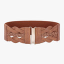 GRACE KARIN Women's Elastic Wide Belts Vintage Stretchy Belt Retro Fashion Cinch Belts for Dresses, Brown, XL