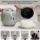 Durable Rice Cooker Small 3-Cup (Uncooked)/6-Cup (Cooked) for 1-3 People, 1 Quart Non-stick Mini Rice Cooker, Perfect for White/Brown Rice, Porridge, Soup, and Hot Pot, Auto Keep Warm 12 hours(Sage Green)