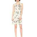 Amazon Essentials Women's Tank Swing Dress Oatmeal Palm Leaf, XX-Large