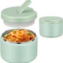 12oz Insulated Vacuum Food Jar with Buckle Lid Wide Mouth Soup Thermo for Hot Food Kids Leakproof Stainless Steel Lunch Container (Mint, 12OZ)