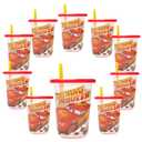 2 x The First Years Cars Take & Toss Toddler Straw Cups Party Pack - Spill Proof Toddler Sippy Cups with Snap-On Lids and Straws - Cars Party Supplies - 10 Oz - 10 Count