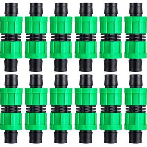 Hotop 12 Pieces Drip Irrigation Coupling, 5/8 Inch Universal Connector Drip Tubing Fittings, Compatible with Most 16-17 mm Tubing or Sprinkler Systems