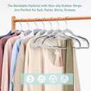 NCXTKJ 50-Pack Heavy Duty Coat Hangers, Non-Slip, 0.2'' Slim, 360 Swivel Hook, 16.5 Inches Wide, Space-Saving Plastic Clothes Hangers for Suit, Shirt & Pants, Light and Dark Gray