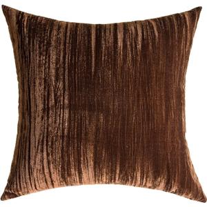 Throw Pillow Covers 18x18 Inch 2 Pack Luxurious Solid Crepe Velvet Square Decorative Pillow Cases for Farmhouse Square Cushion Case for Home Sofa Couch Decor, Brown