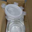 Small Round Glass Food Storage Containers With Lids, 1.5 Cup Round Meal Prep Bowls With Lids BPA-Free, Airtight Small Glass Food Containers for Microwave, Dishwasher, Freezer Safe-4 pack (transparent)