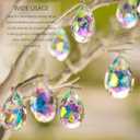 HDCRYSTALGIFTS 12 Pieces 50mm Crystal Prisms Chandelier Colorful Bauhinia Ornament Pendants Rainbow Maker Hanging Prisms for Wedding Party Christams Tree Garlands Decoration DIY Jewelry