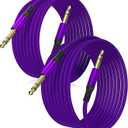 Elebase 1/4 Inch TRS Instrument Cable 10ft 2-Pack,Straight 6.35mm Male Jack Stereo Audio Interconnect Cord,6.35 mm Balanced Line for Electric Guitar,Bass,Keyboard,Mixer,Amplifier,Amp,Speaker,Equalizer