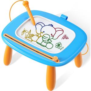 Seimome Toddlers Toys Ages 1-3, Magnetic Drawing Board, Doodle Board Pad Learning and Educational Toys for 18 Months Baby, 1-3 Yr Kids Birthday Gifts - Blue