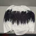 Zeagoo Long Sleeve Shirts for Women Crew Neck Casual Fall Fashion Blouses Basic Tunic Tops Dressy Work Clothes (Medium, Black White-jb204)