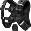 Renoj Weighted Vest for Women Men: 16lb Weight Training Vest for Workout, Running, Walking, Exercise, Weight Loss, Weight Lifting - With Reflective Strips and Storage Pocket (Black)
