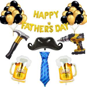 Happy Father's Day Aluminum Foil Balloon Set 16 Inches Letter Balloon Decoration for Father's Day Party (Tool Set)