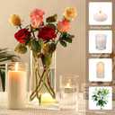 Hurricand 18 PCS Glass Candle Holders - Clear Cylinder Vases for Centerpieces, Wedding & Party Decoration