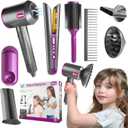 Hair Salon Toys for Girls, Beauty Salon Playset for Girls, Pretend Hair Styling Kit Set Dresser Toys, Kids Play Toy Hair Salon Playset Blow Dryer for Toddler Ages 4-6