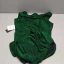 IHOT 2025 Women's Sexy V Neck Sleeveless Side Slit Ruched Bodycon Faux Wrap Party Cocktail Work Midi Dress (Large, Glitter-Green)