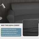 Stretch Couch Covers for 2 Separate Cushion Couch Sofa -Living Room Couch Sofa Cover,Washable Sofa Slipcover,Pet Friendly Furniture Protector with Elastic Bottom,Universal Fit for Home(Gray,Loveseat)