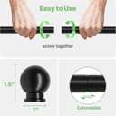 Black Curtain Rods for Windows 28 to 60 inch, Adjustable Curtain Rod Set with Brackets Easy Install, Decorative Slender 5/8 Diameter Drapery Rod, Heavy Duty Drape Pole for Living Room, Bedroom