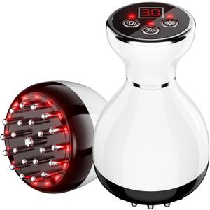 PEMUCEN Lymphatic Drainage Massager - Anti Cellulite Massage Tool & Body Sculpting Machine with 30-Level Microcurrent, Light Heat & Vibration, White