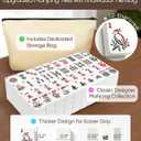 BALE Upgraded American Mahjong Tile Set with Complete Game Accessories | 166 White Engraved 1.2" Mah Jongg Tiles , 4 Color Acrylic Racks Pushers,3 Pcs Majong Carrying Bags, Travel Family Friend Club
